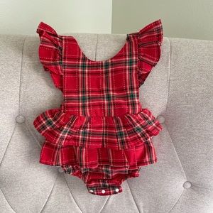 Plaid, Cross-back Romper